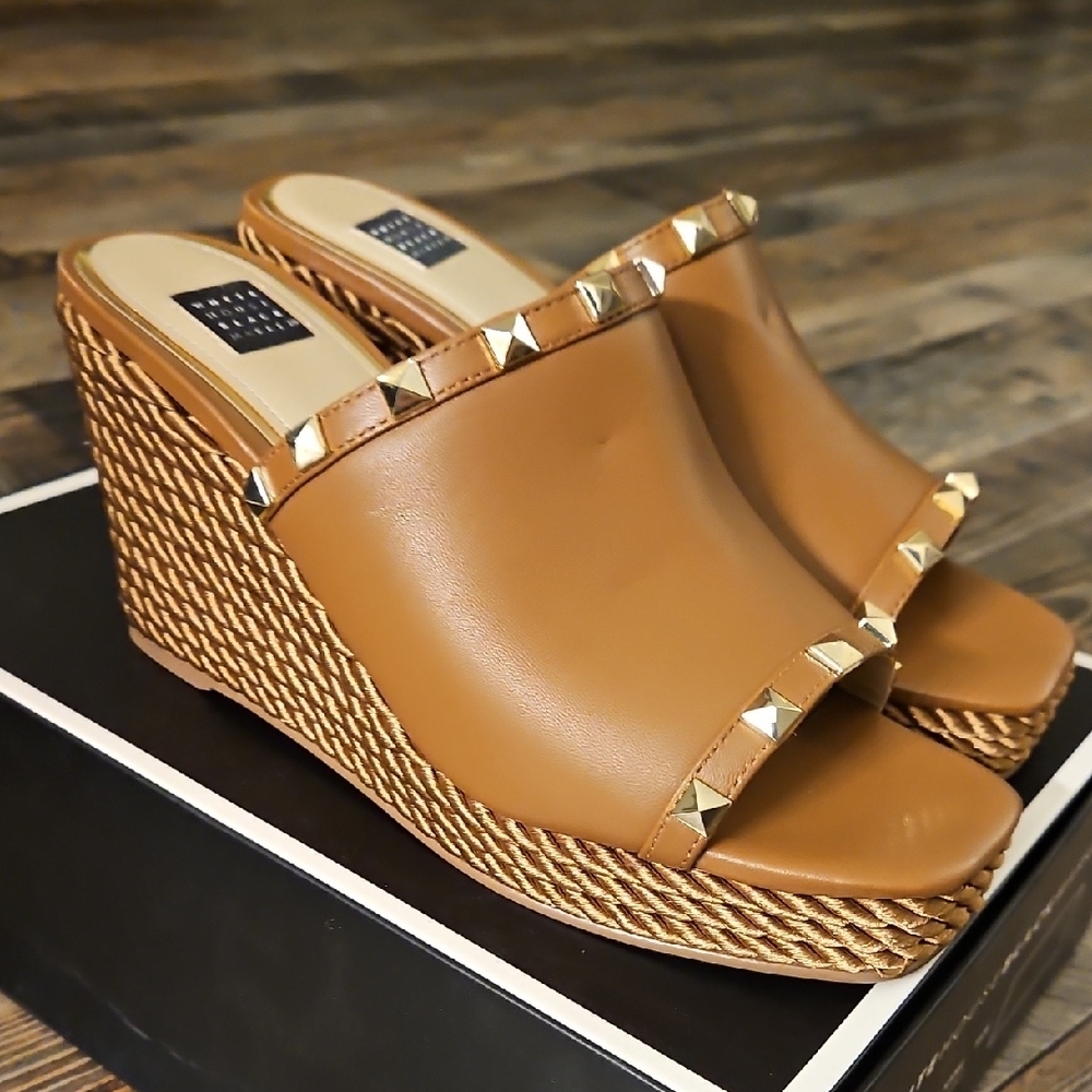 White House Black Market Brown Wedge Sandals